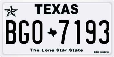 TX license plate BGO7193