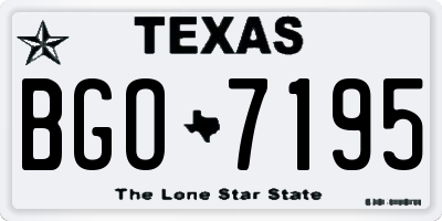 TX license plate BGO7195