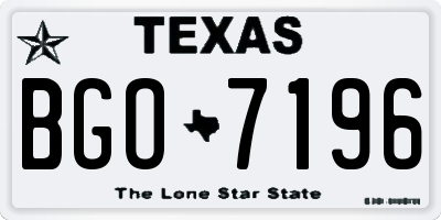 TX license plate BGO7196