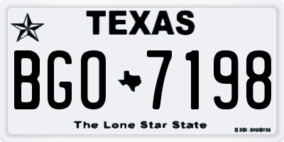 TX license plate BGO7198