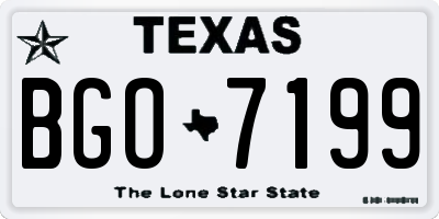 TX license plate BGO7199