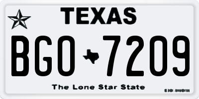 TX license plate BGO7209