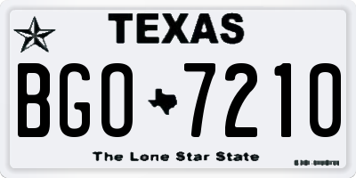 TX license plate BGO7210