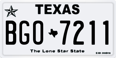 TX license plate BGO7211