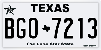 TX license plate BGO7213