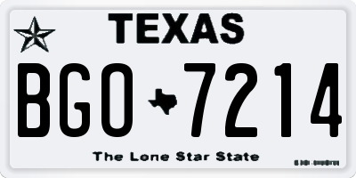 TX license plate BGO7214