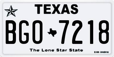 TX license plate BGO7218