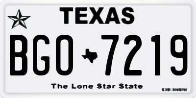 TX license plate BGO7219
