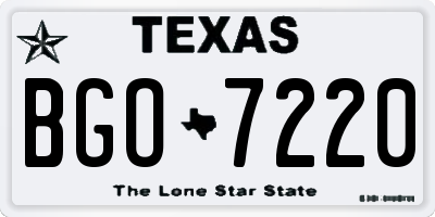 TX license plate BGO7220