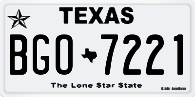 TX license plate BGO7221