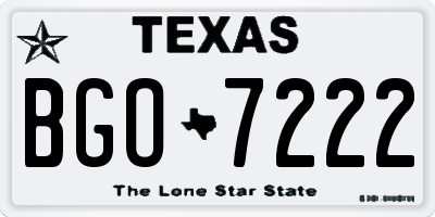 TX license plate BGO7222