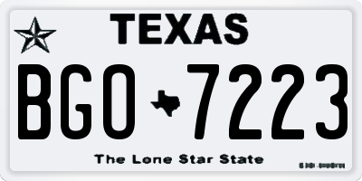 TX license plate BGO7223