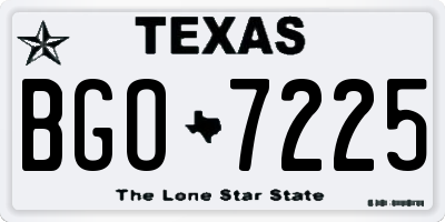 TX license plate BGO7225