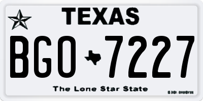 TX license plate BGO7227