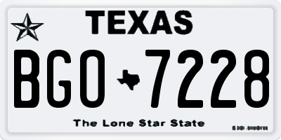 TX license plate BGO7228
