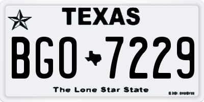 TX license plate BGO7229