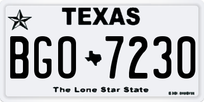 TX license plate BGO7230