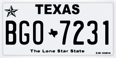 TX license plate BGO7231