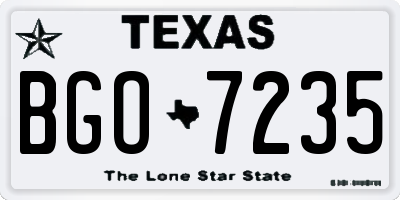TX license plate BGO7235