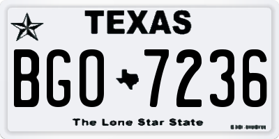 TX license plate BGO7236