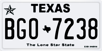 TX license plate BGO7238