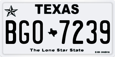 TX license plate BGO7239