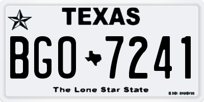 TX license plate BGO7241