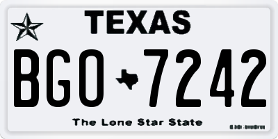 TX license plate BGO7242