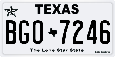 TX license plate BGO7246