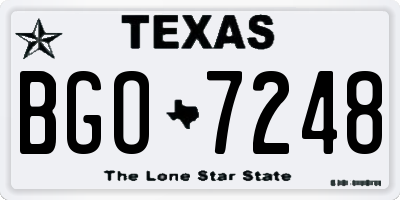 TX license plate BGO7248