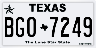 TX license plate BGO7249