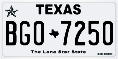 TX license plate BGO7250