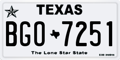 TX license plate BGO7251