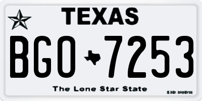 TX license plate BGO7253