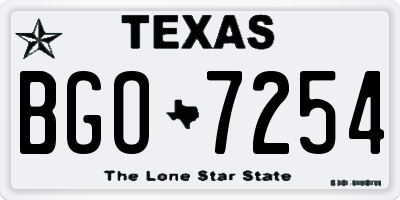 TX license plate BGO7254