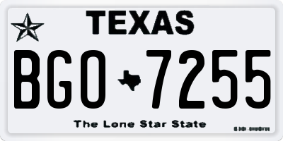 TX license plate BGO7255