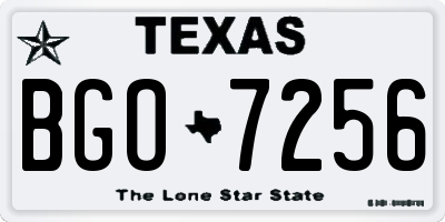 TX license plate BGO7256