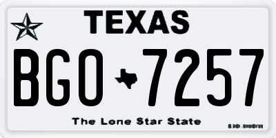 TX license plate BGO7257