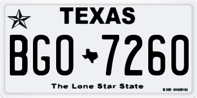 TX license plate BGO7260