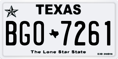TX license plate BGO7261