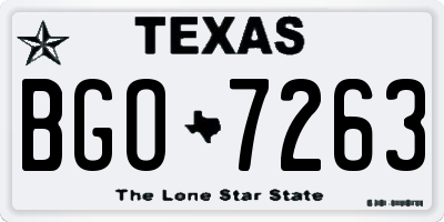 TX license plate BGO7263