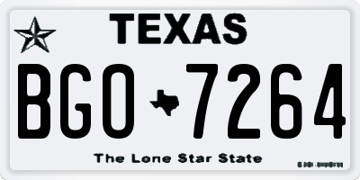 TX license plate BGO7264