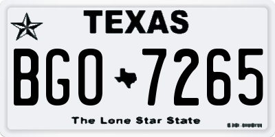 TX license plate BGO7265