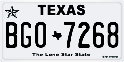TX license plate BGO7268
