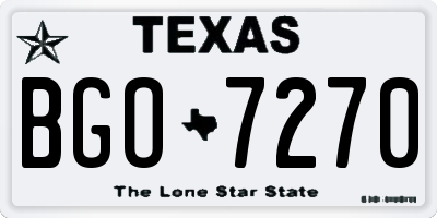 TX license plate BGO7270