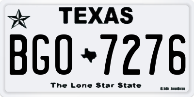TX license plate BGO7276