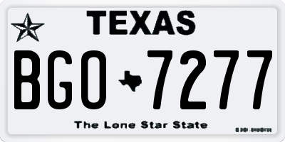 TX license plate BGO7277