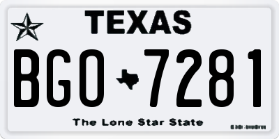 TX license plate BGO7281