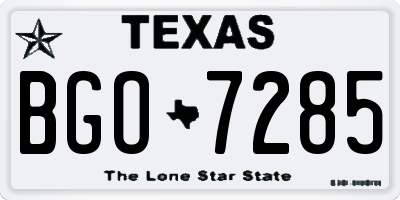 TX license plate BGO7285