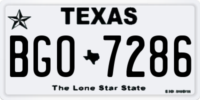 TX license plate BGO7286